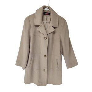 Alorna by Forstmann Women's Button Up Women Single Breast Pea Coat Cream size L